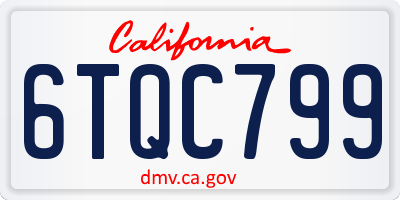 CA license plate 6TQC799