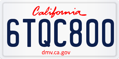 CA license plate 6TQC800