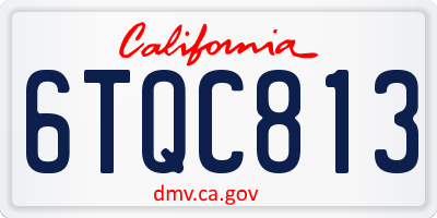 CA license plate 6TQC813