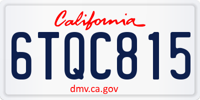 CA license plate 6TQC815