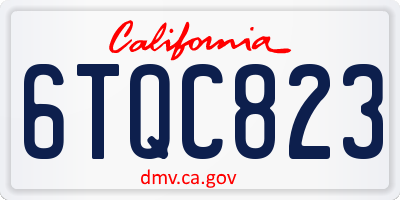 CA license plate 6TQC823