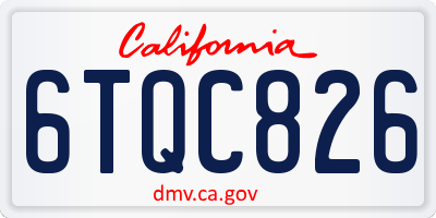 CA license plate 6TQC826