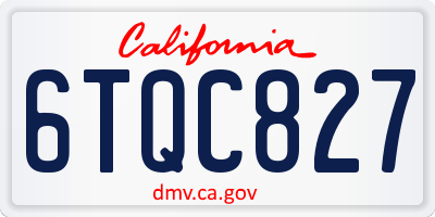 CA license plate 6TQC827