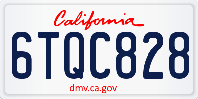 CA license plate 6TQC828