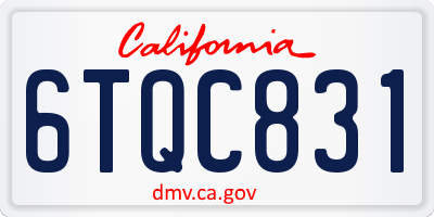 CA license plate 6TQC831