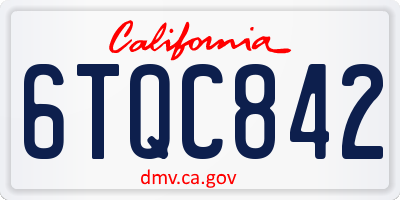 CA license plate 6TQC842