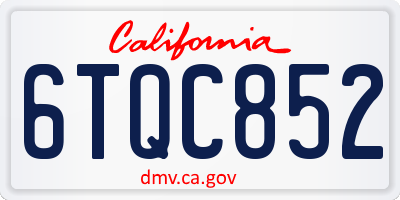 CA license plate 6TQC852