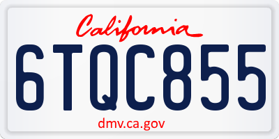 CA license plate 6TQC855