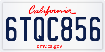 CA license plate 6TQC856