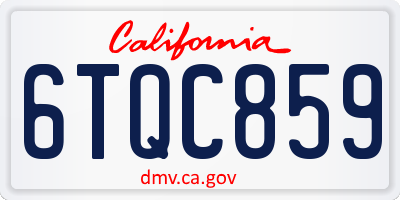 CA license plate 6TQC859