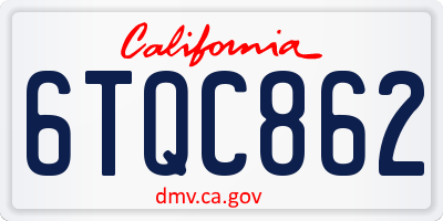 CA license plate 6TQC862