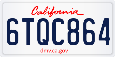 CA license plate 6TQC864