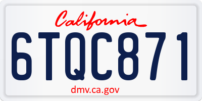 CA license plate 6TQC871