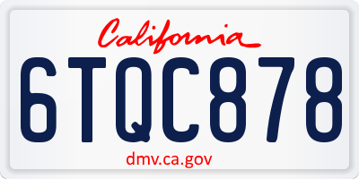 CA license plate 6TQC878