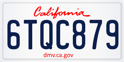 CA license plate 6TQC879