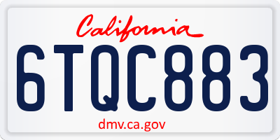 CA license plate 6TQC883