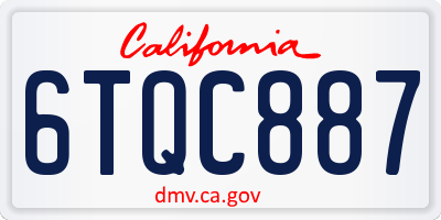 CA license plate 6TQC887