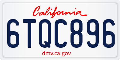 CA license plate 6TQC896