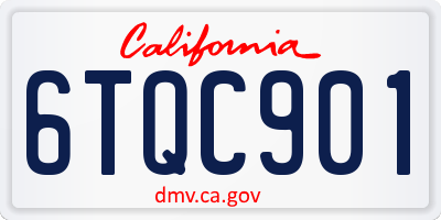 CA license plate 6TQC901