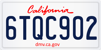 CA license plate 6TQC902