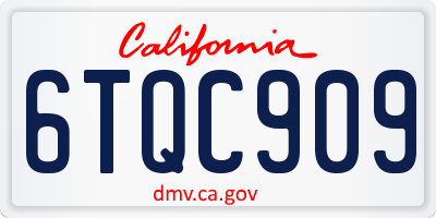 CA license plate 6TQC909