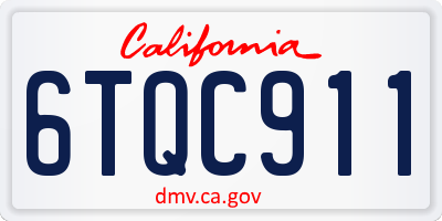 CA license plate 6TQC911