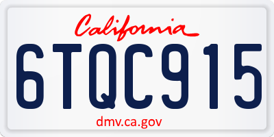 CA license plate 6TQC915