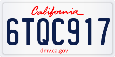 CA license plate 6TQC917