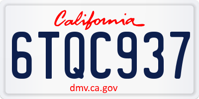 CA license plate 6TQC937