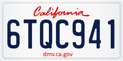 CA license plate 6TQC941