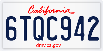 CA license plate 6TQC942