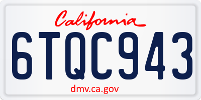 CA license plate 6TQC943