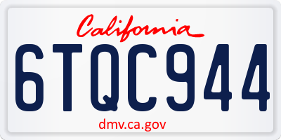 CA license plate 6TQC944