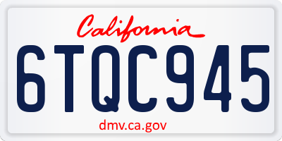 CA license plate 6TQC945