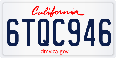 CA license plate 6TQC946