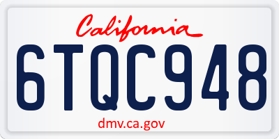 CA license plate 6TQC948