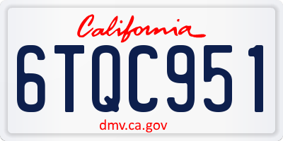 CA license plate 6TQC951