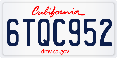 CA license plate 6TQC952