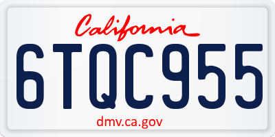 CA license plate 6TQC955