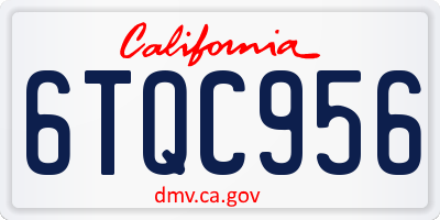 CA license plate 6TQC956