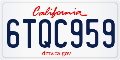 CA license plate 6TQC959
