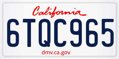 CA license plate 6TQC965