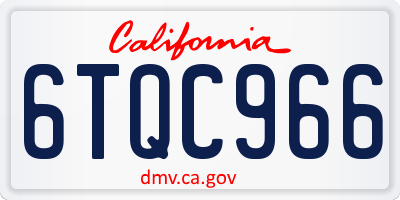 CA license plate 6TQC966