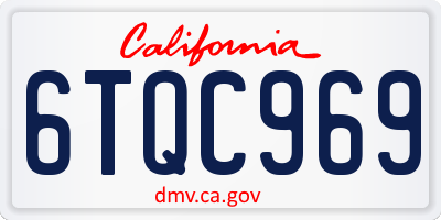 CA license plate 6TQC969