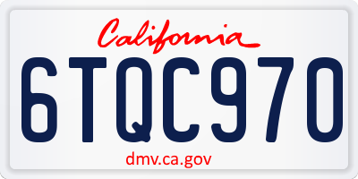 CA license plate 6TQC970