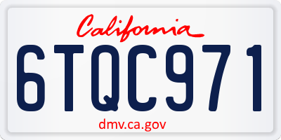 CA license plate 6TQC971