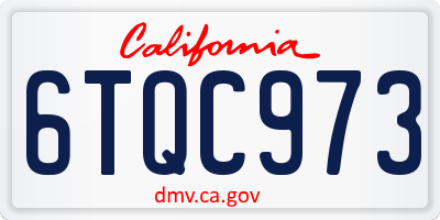 CA license plate 6TQC973