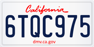 CA license plate 6TQC975