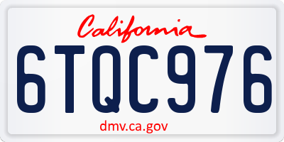 CA license plate 6TQC976