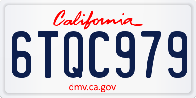 CA license plate 6TQC979